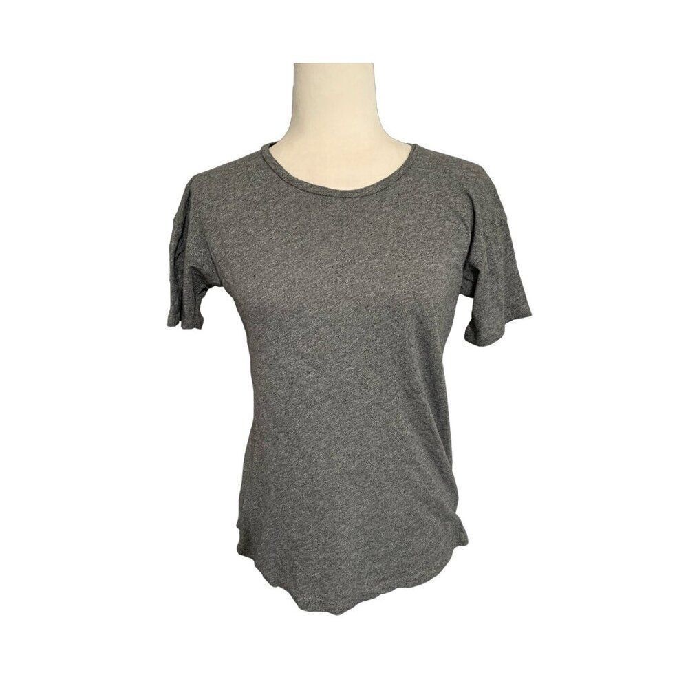 madewell womens heather gray black short sleeve top t shirt xs